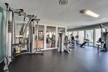 Steel equipment in gym